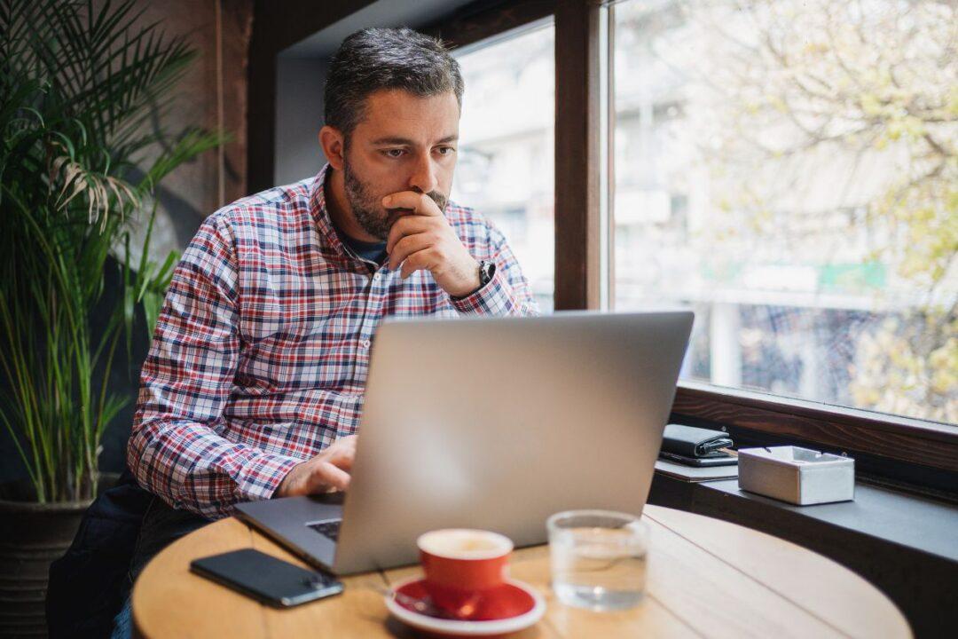 Man working on his laptop